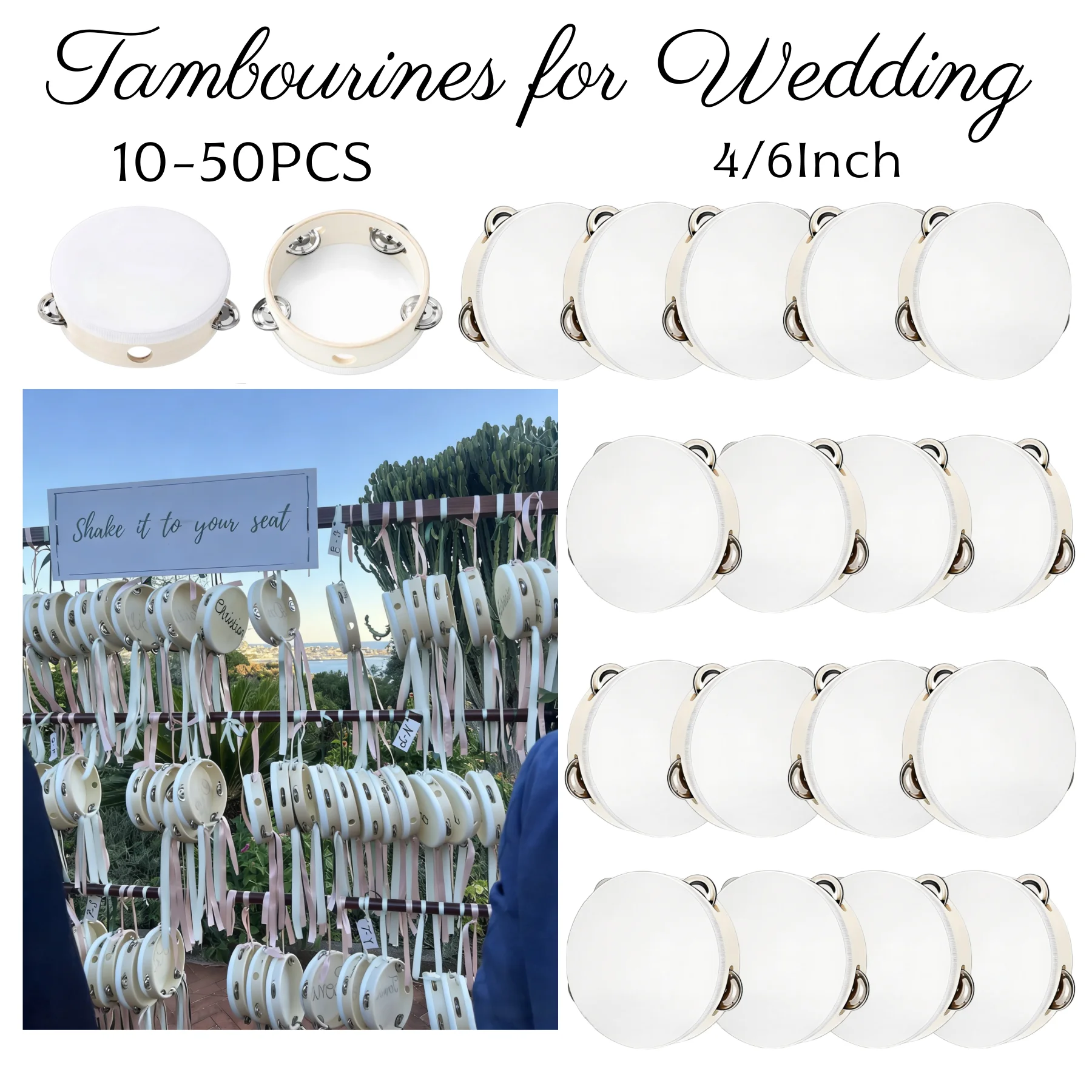 10-50Pcs Wedding Tambourines S - đánh giá và giá Musical Instrument In Chinese
